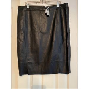 River Island Plus Faux Leather Midi Skirt Sz16
